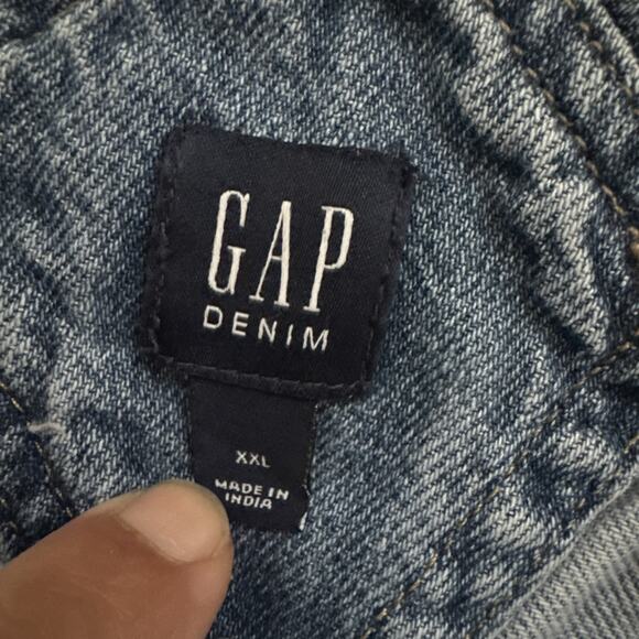 Gap Kids Jean Overalls Blue Distressed Denim Pockets 100% Cotton Kids Girls XXL - Picture 4 of 9